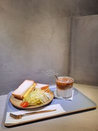 Close-up of food on table