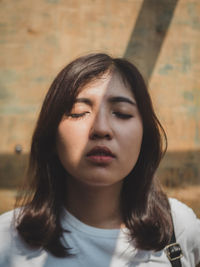 Close-up of young woman