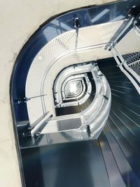 High angle view of spiral staircase