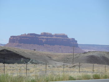 Scenic view of landscape against clear sky