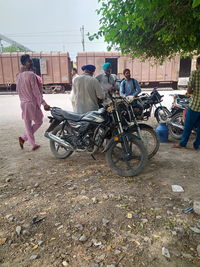 People on street in city