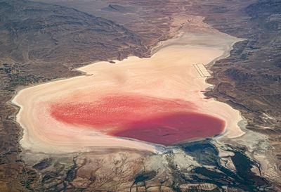 Maharloo lake and its beautiful red hue