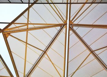 Low angle view of ceiling at bridge