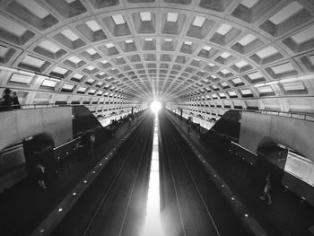 Railroad tracks in tunnel