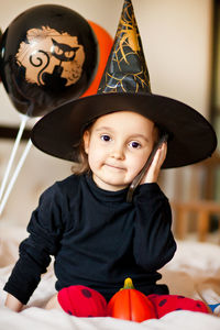 Portrait of smiling boy wearing hat