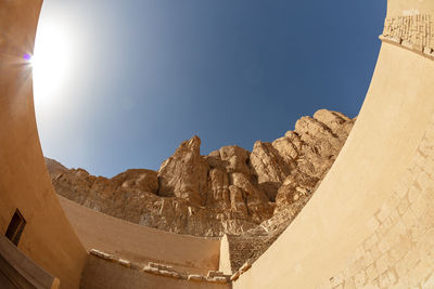 View of hatshepsut's temple. mortuary temple of the pharaoh of the hatshepsut dynasty.