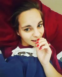 Close-up portrait of a young woman