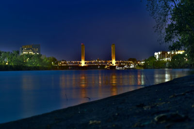 Illuminated city at night