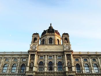 Low angle view of building against clear sky