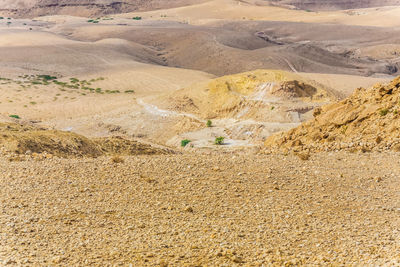 High angle view of cracked land