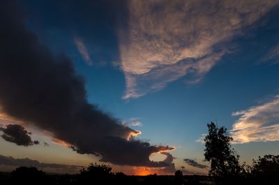 Scenic view of dramatic sky during sunset