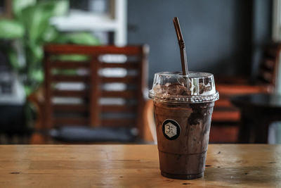 Close-up of drink served on table at restaurant