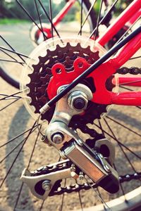 Close-up of bicycle wheel