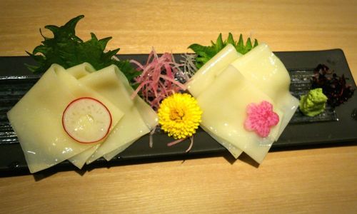 High angle view of dessert on table