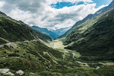 Scenic view of mountains against sky