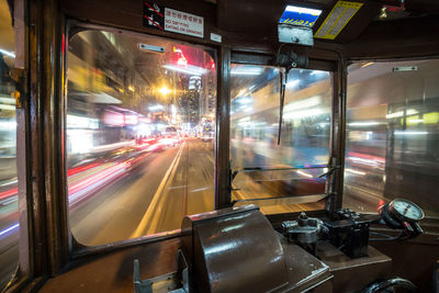 Blurred motion of train at night