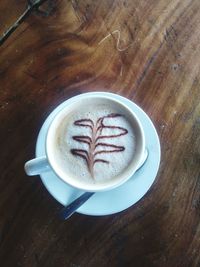 Directly above shot of coffee on table