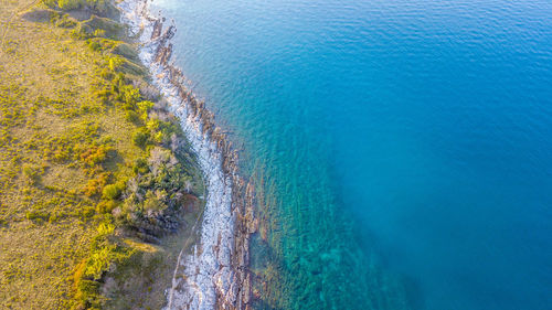 High angle view of sea shore