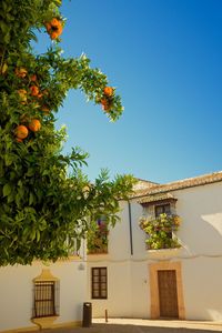 Low angle view of built structure against clear sky