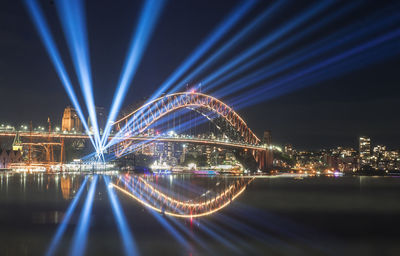 Illuminated city at night