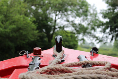 Close-up of faucet in water park