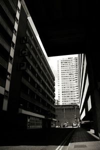 Modern office buildings against sky in city