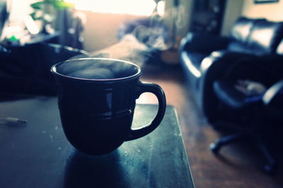 Close-up of coffee on table