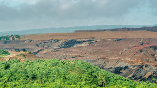 High angle view of landscape against sky