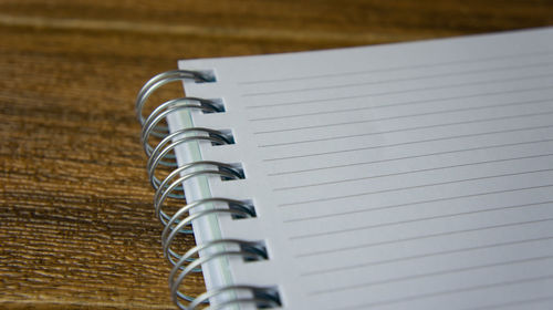 Close-up of open book on table