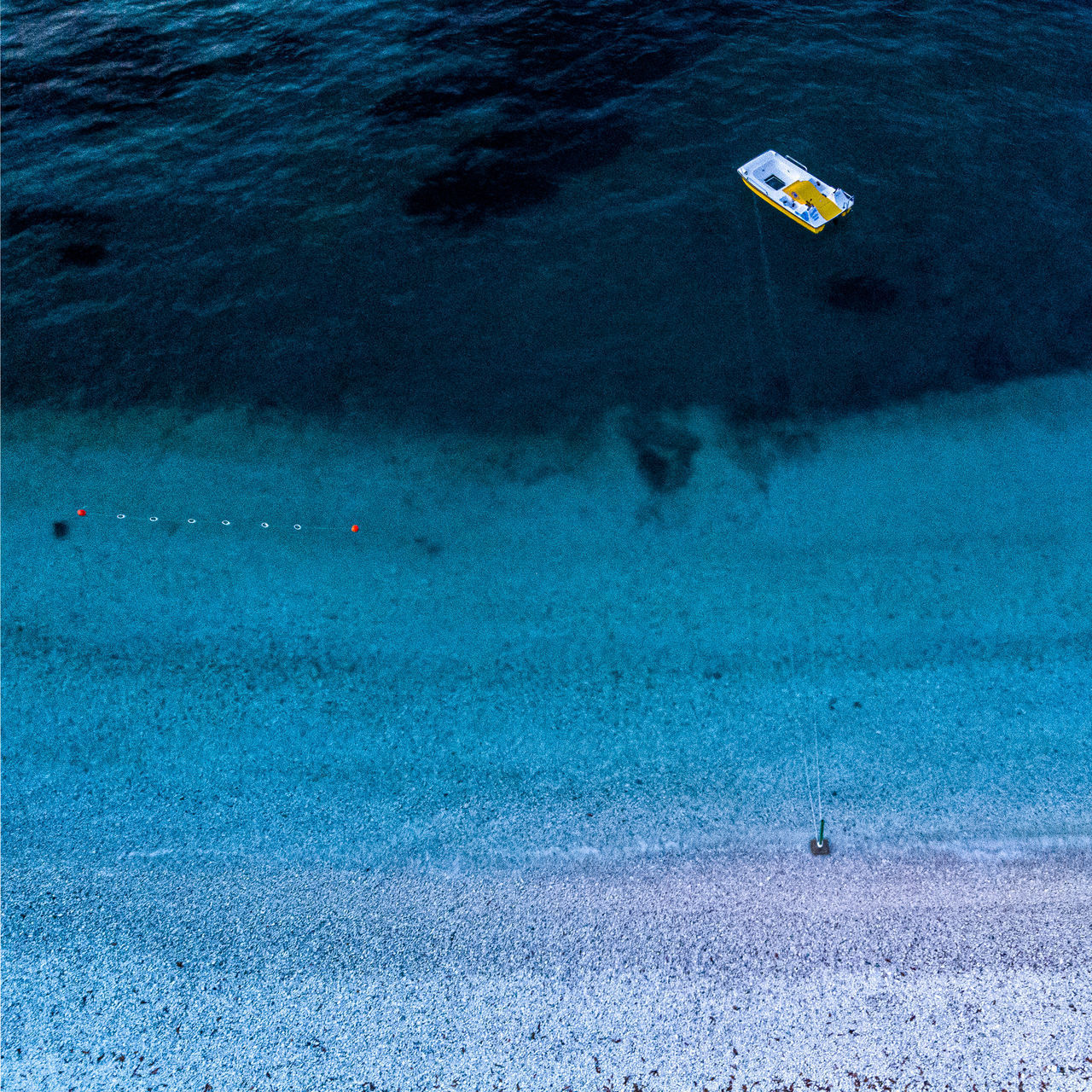 HIGH ANGLE VIEW OF SWIMMING IN POOL