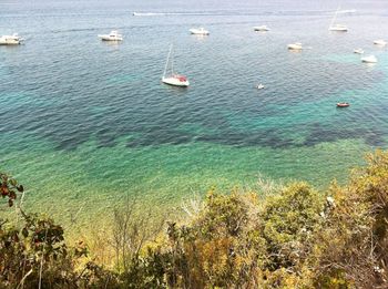 Boats in sea