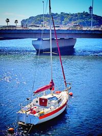 Boats sailing in sea