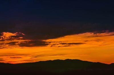 Scenic view of dramatic sky during sunset