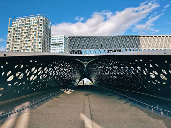 Low angle view of bridge against sky