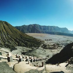 High angle view of people on beach