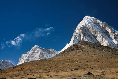 Panoramic view of snowcapped mountains against sky