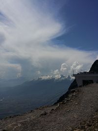 Scenic view of land against sky