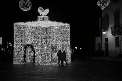 Illuminated lights at night