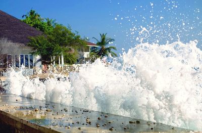 View of built structure with trees in background