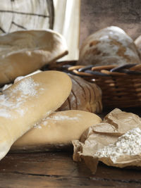 Close-up of bread on table