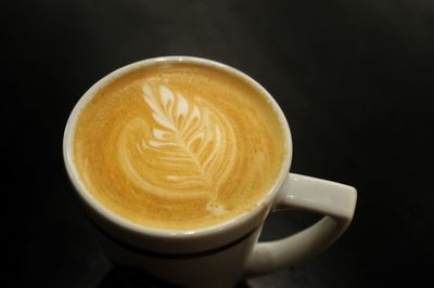 Close-up of cappuccino