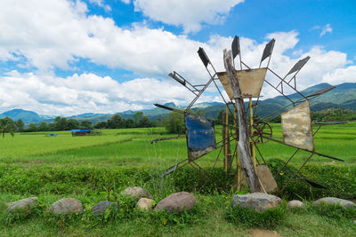 Windmill in a field