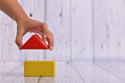 Close-up of hand holding toy