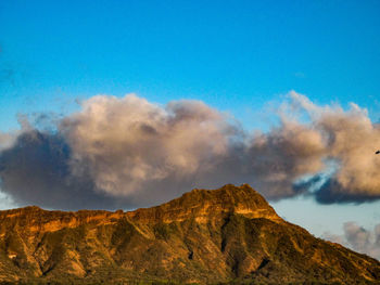 Low angle view of mountain against sky