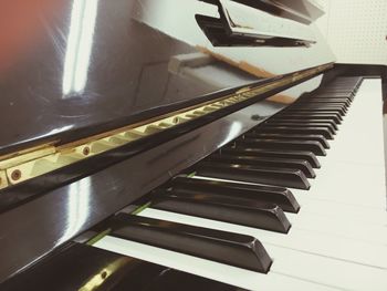 Close-up of piano keys