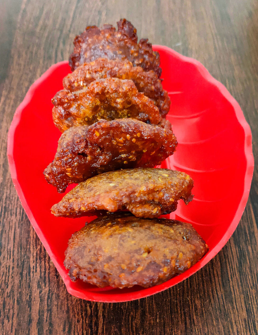 food and drink, food, dish, meat, wood, freshness, no people, produce, fried food, table, healthy eating, high angle view, fast food, indoors, studio shot, red, wellbeing, fried, still life, close-up, plate, cuisine