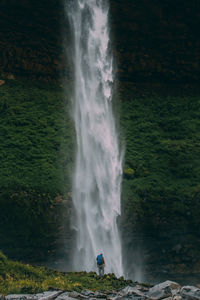 Scenic view of waterfall