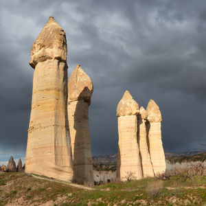 View of rock formations against sky