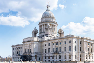 Low angle view of historic building against sky