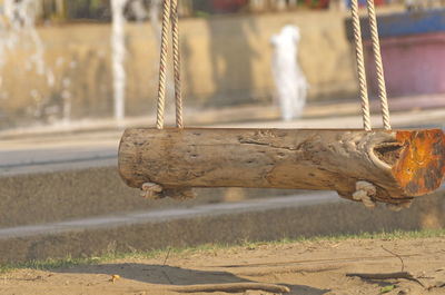 Close-up of swing